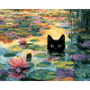 Een waterleliekat - Diamond Painting