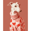 Windhond in roze - Diamond Painting