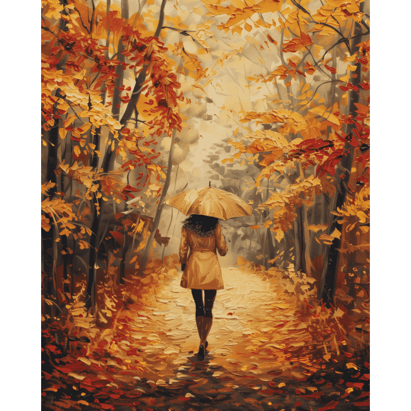Vrouw in het bos - Diamond Painting