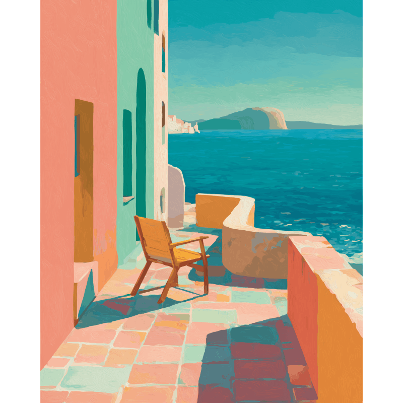Zonnig terras - Diamond Painting