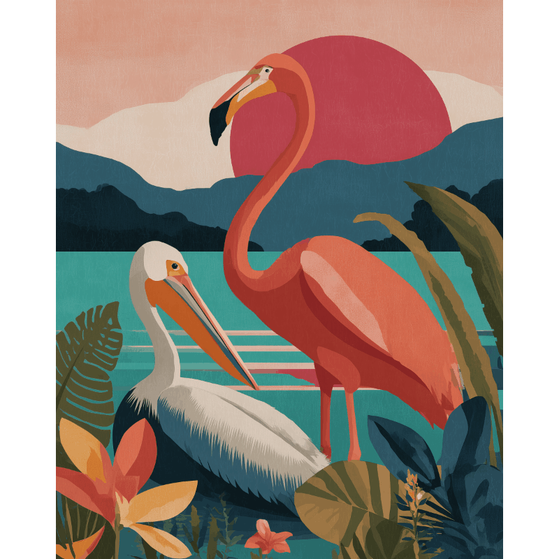 De koraalhorizon - Diamond Painting