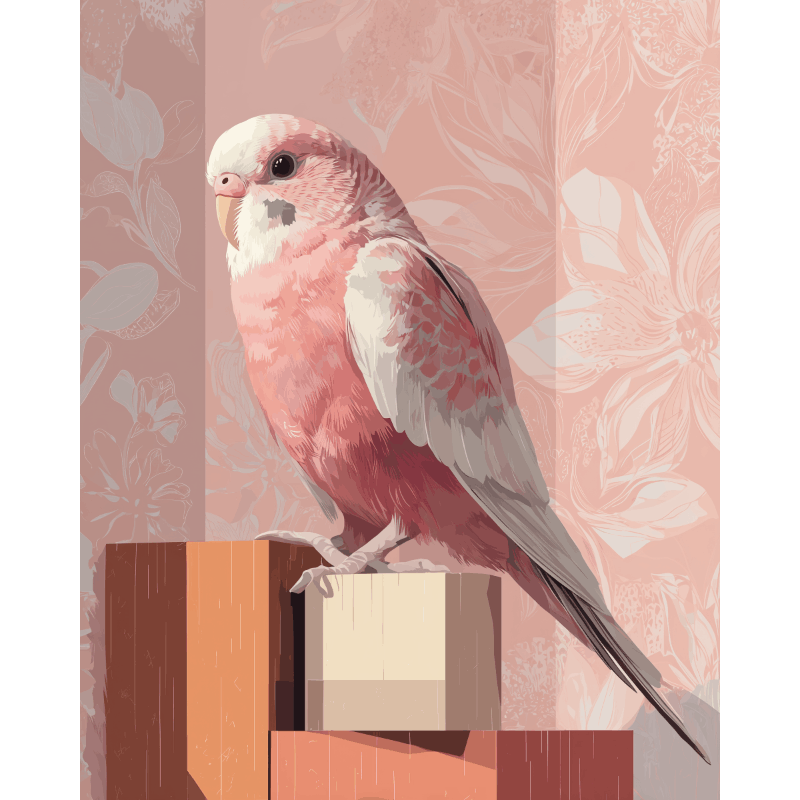 Roze parkiet - Diamond Painting