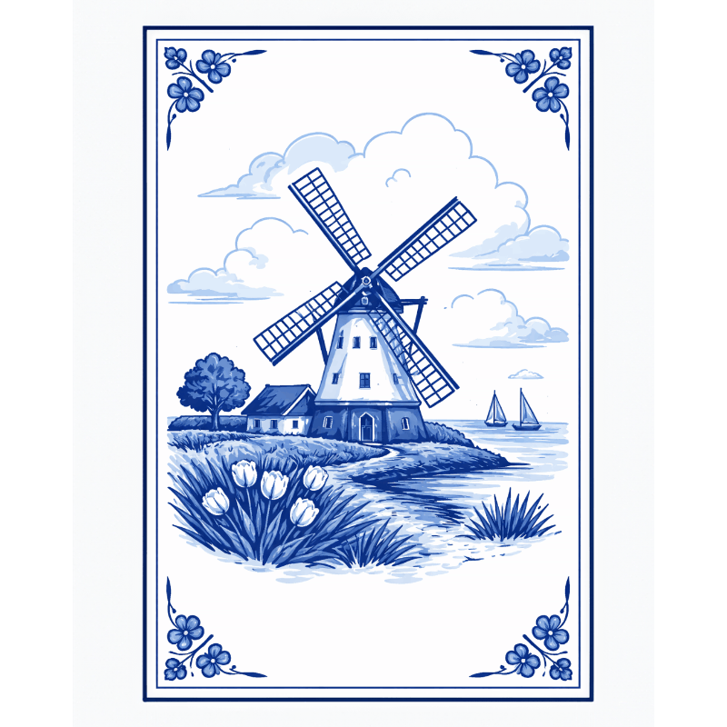 Hollandse windmolen - Diamond Painting