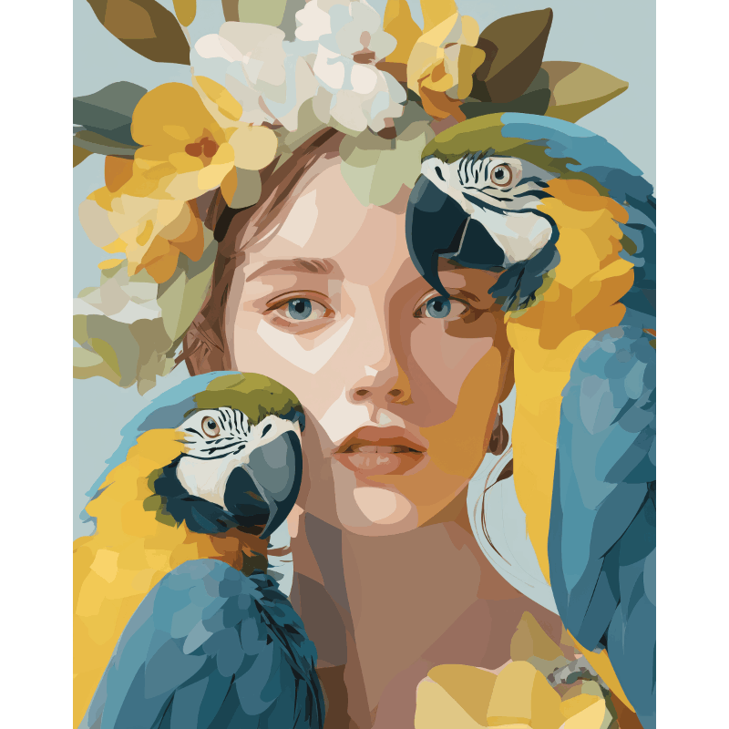 Tropische muze - Diamond Painting