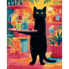 Een barman-kat - Diamond Painting