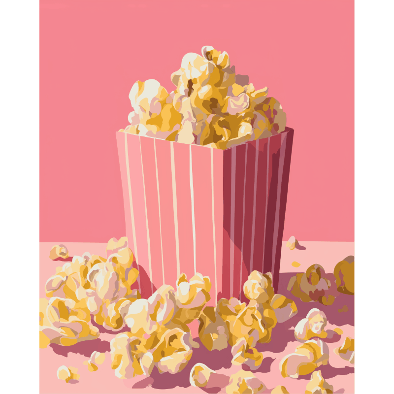 Roze popcorn - Diamond Painting