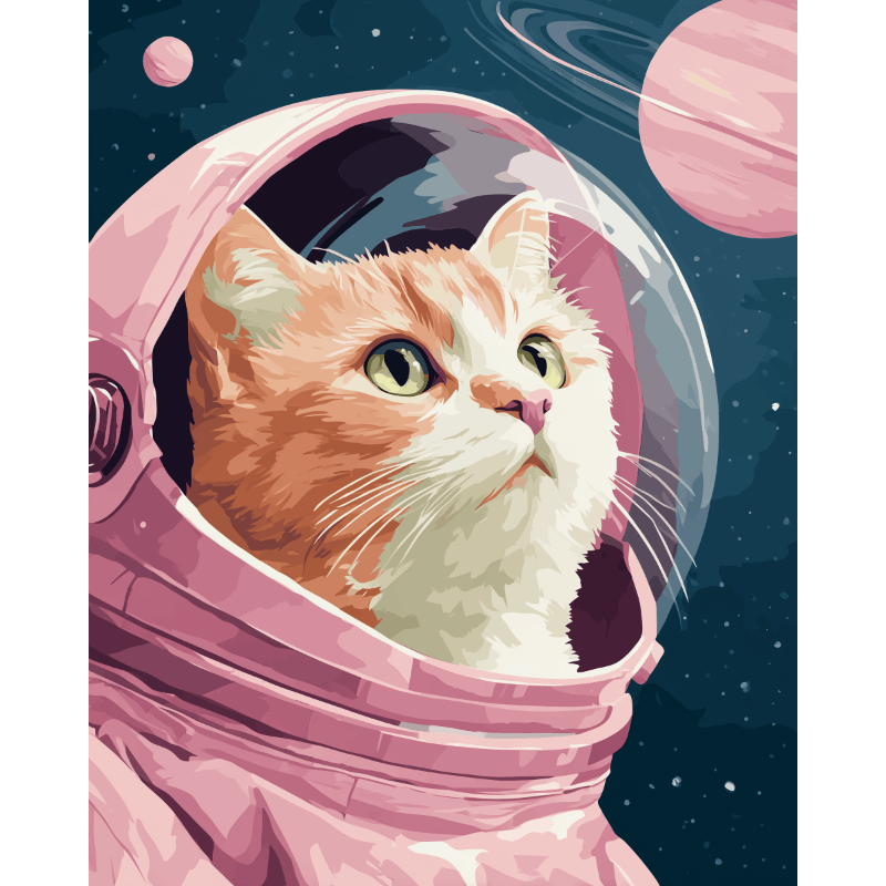 Pluizige astronaut - Diamond Painting