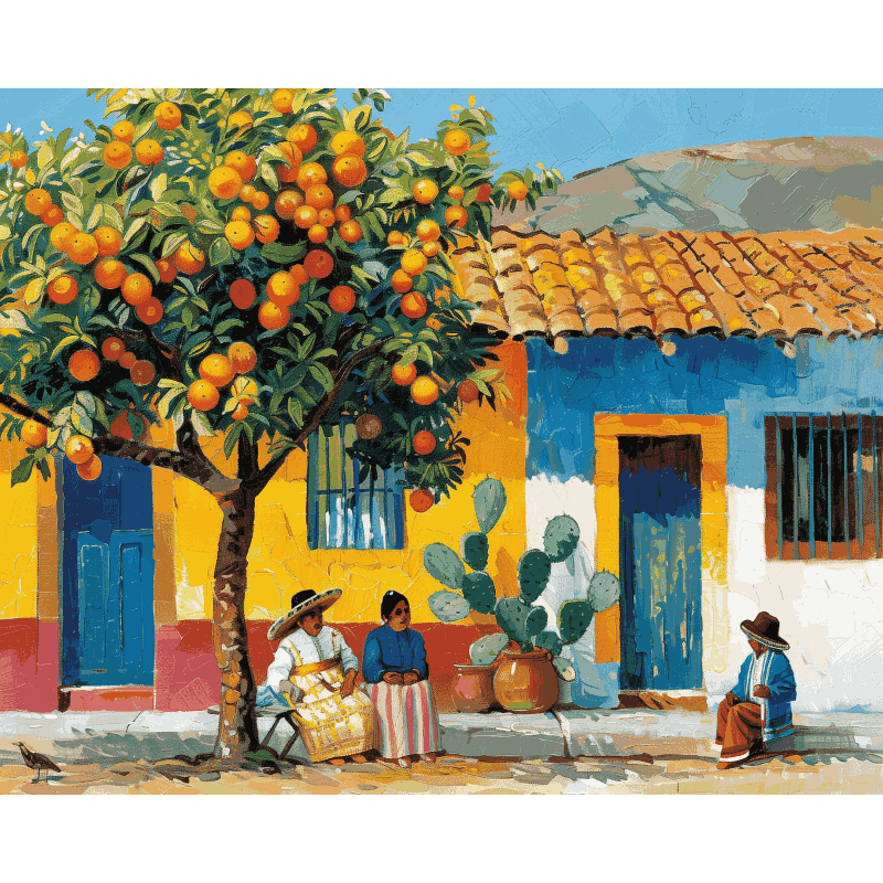 Mexicaans dorp - Diamond Painting