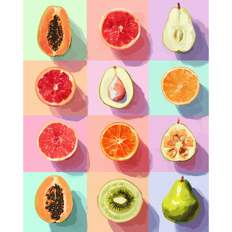 Fruitig mozaïek - Diamond Painting