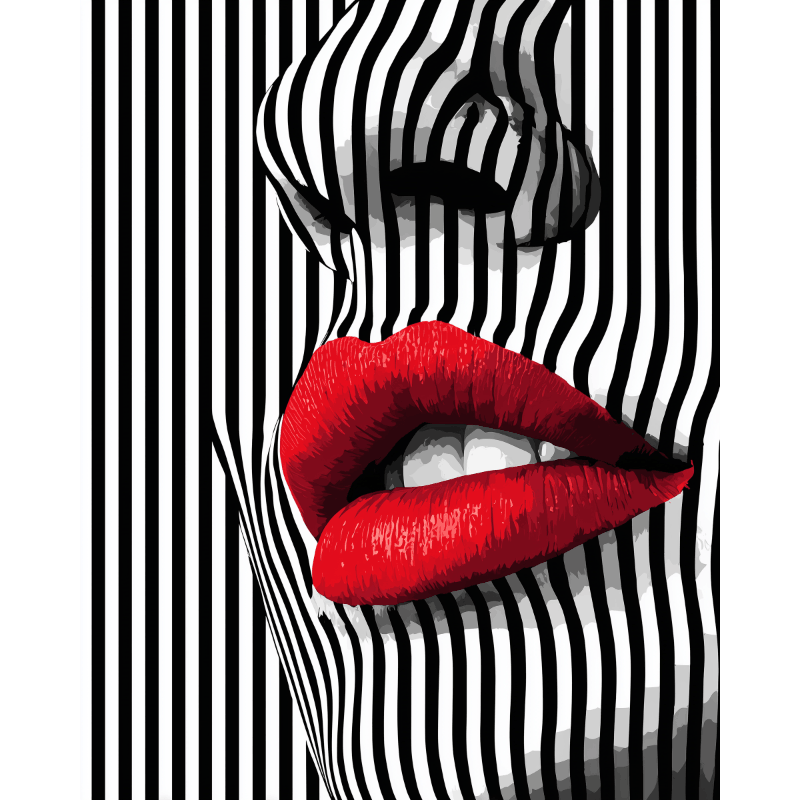 Gestreepte verleiding - Diamond Painting