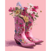 Cowboylaarzen met bloemen - Diamond Painting
