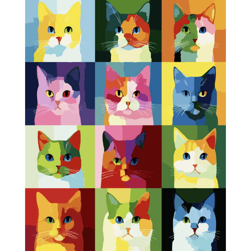 De kattencollectie - Diamond Painting