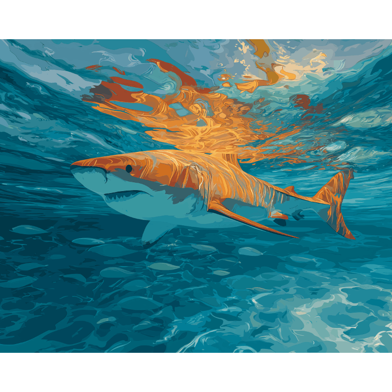 Blauwe diepten - Diamond Painting