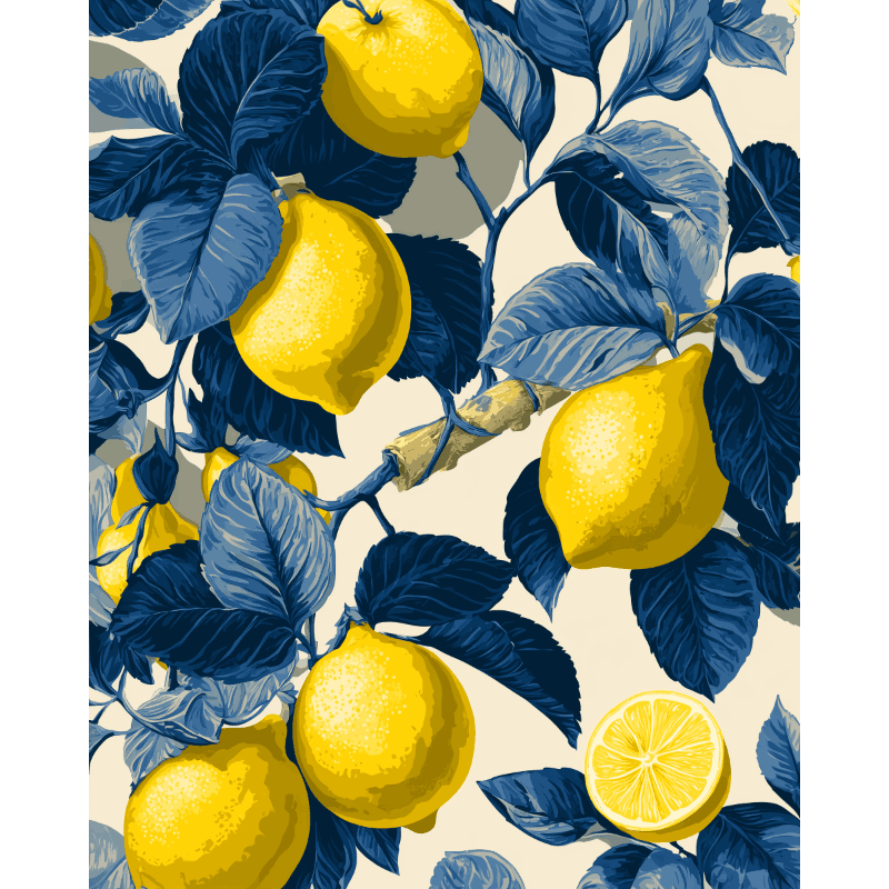 Botanisch blauw - Diamond Painting