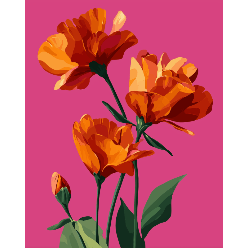 Bloei in scharlaken - Diamond Painting
