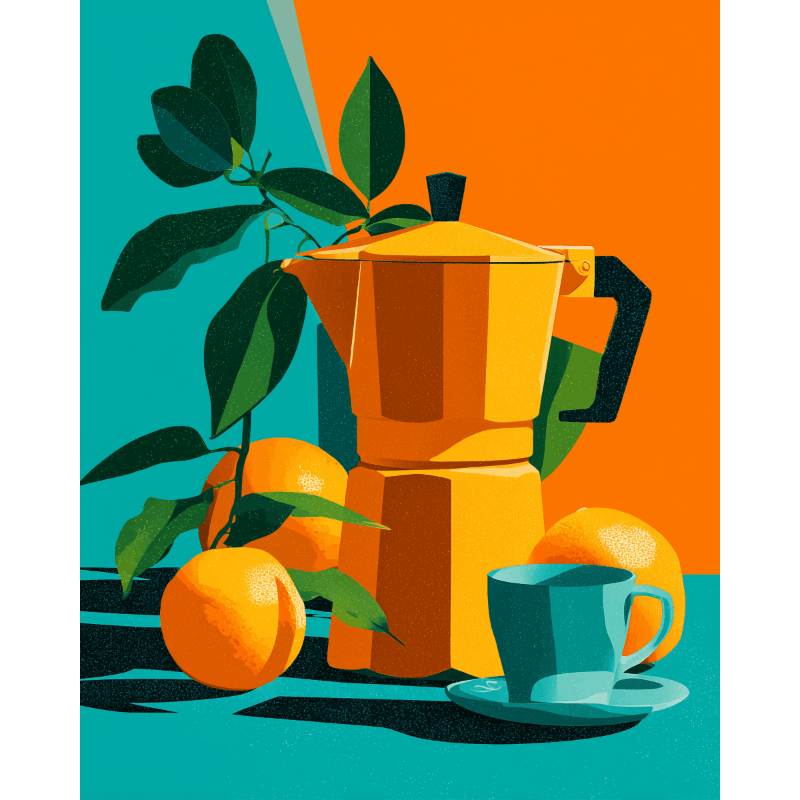 Sinaasappelkoffie - Diamond Painting