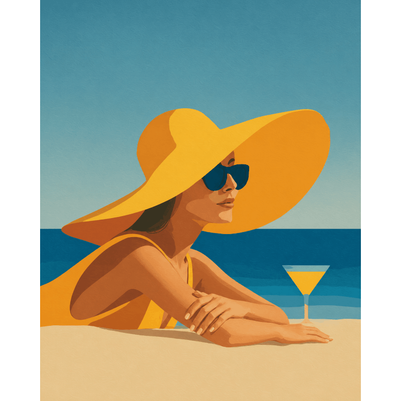 Drankje op het strand - Diamond Painting