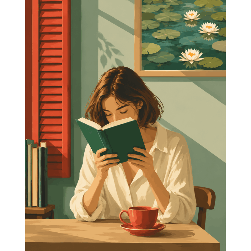 Café lezen - Diamond Painting