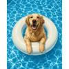 Zwemmende golden retriever - Diamond Painting