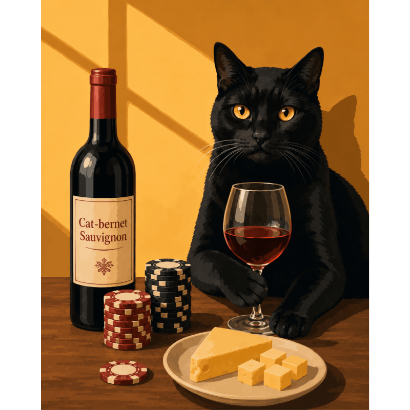 De gokker kat - Diamond Painting