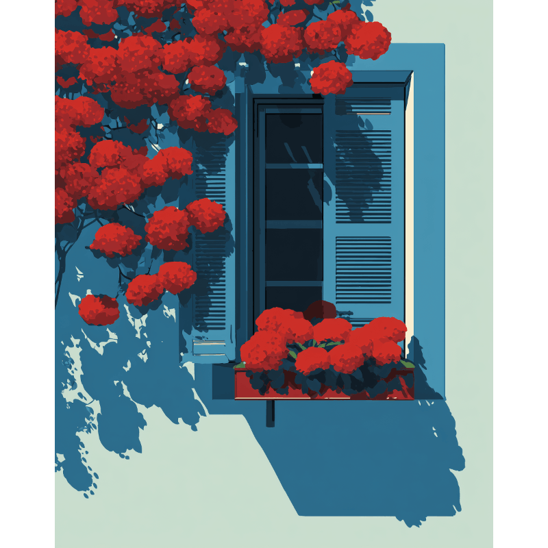 Rode bougainvillea - Diamond Painting