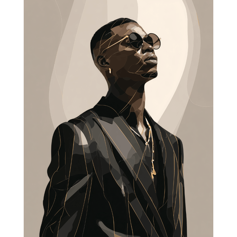 Man in het zwart - Diamond Painting
