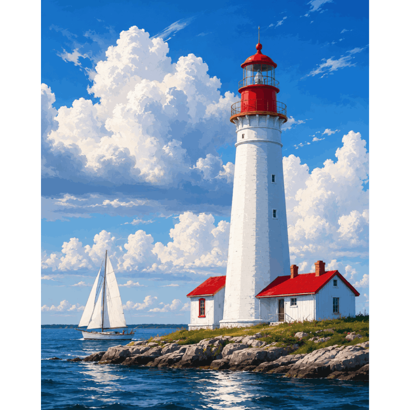 Een vuurtoren - Diamond Painting