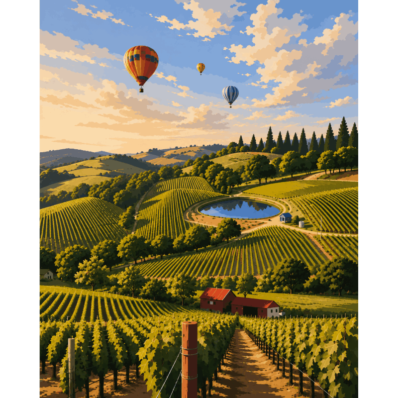 Napa van bovenaf - Diamond Painting