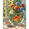 Gouden uur goudvis - Diamond Painting