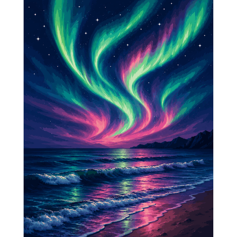 Noorderlicht strand - Diamond Painting