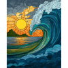 Glas-in-lood golven - Diamond Painting
