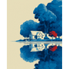 Blauwe reflectie - Diamond Painting