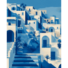 Stad in blauw - Diamond Painting