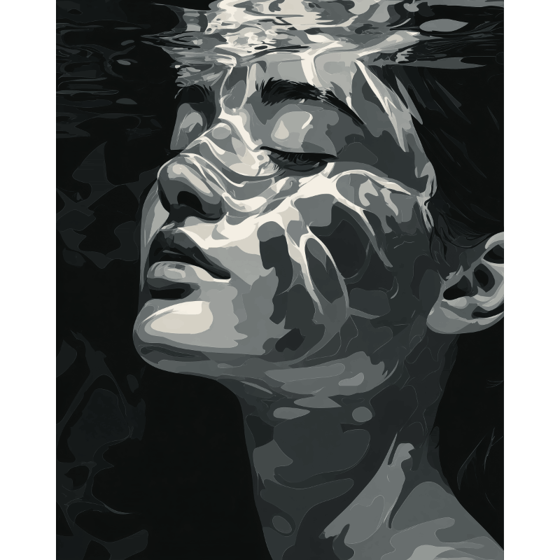 Drijvend in noir - Diamond Painting