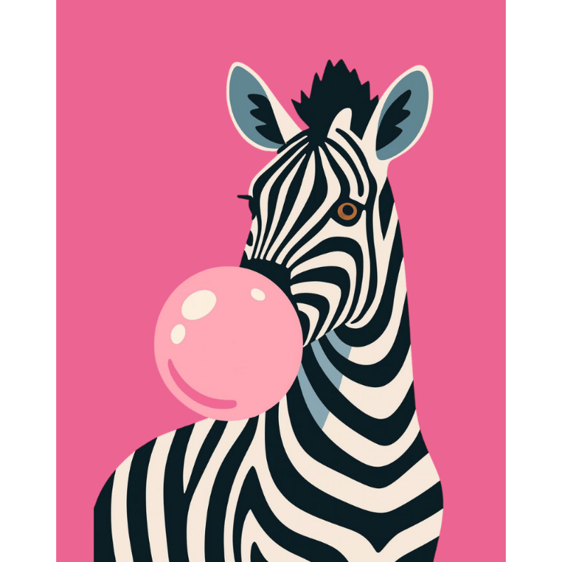 Kauwgomzebra - Diamond Painting