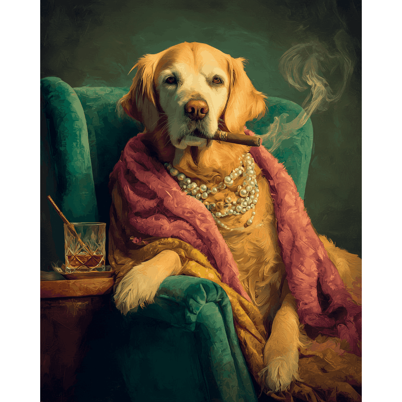 Golden retriever royale - Diamond Painting
