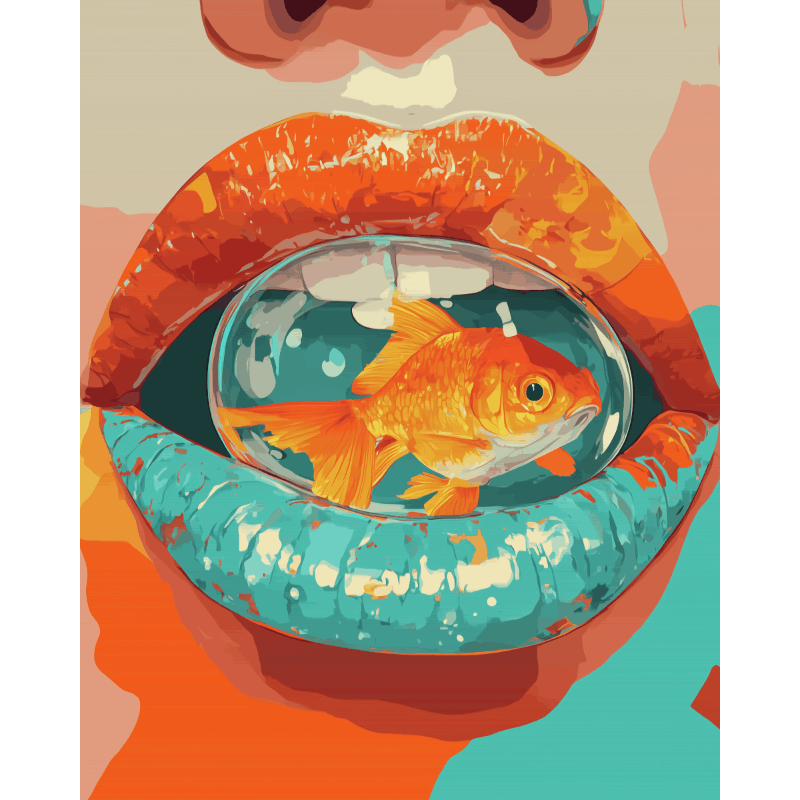 Surrealistische lippen - Diamond Painting