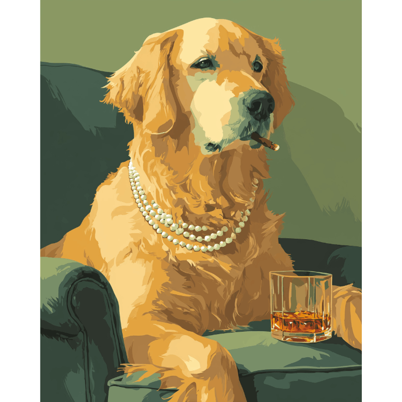 De sociale retriever - Diamond Painting