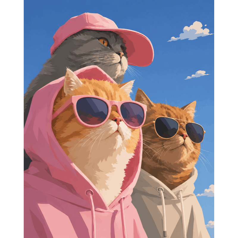 De coole kat crew - Diamond Painting