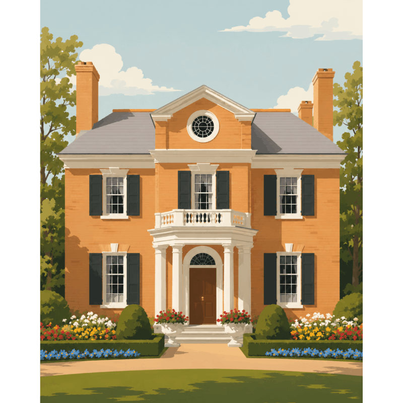 Koloniaal huis - Diamond Painting
