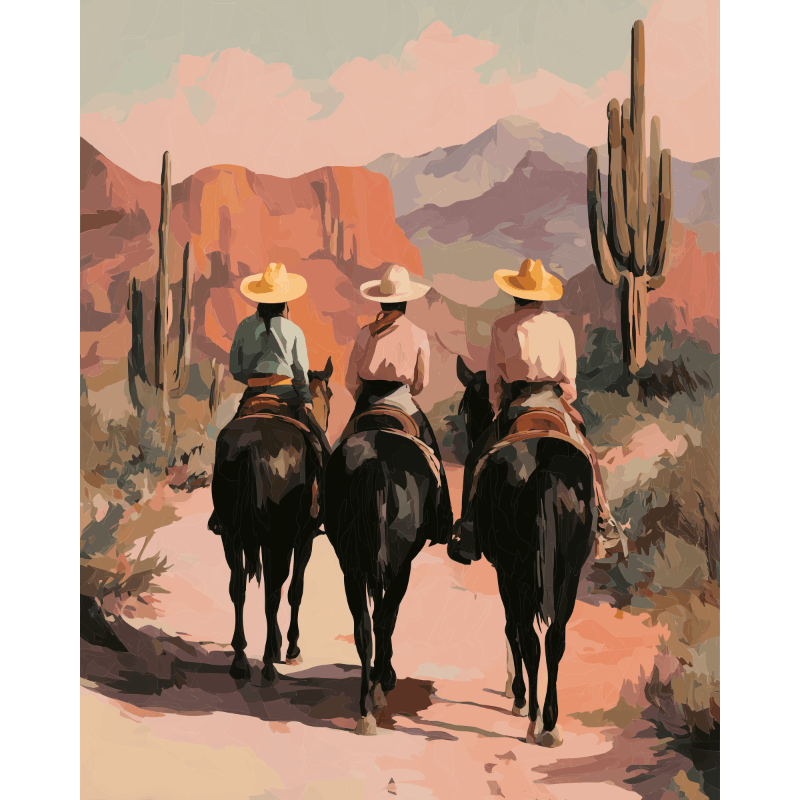 Ruiters van de canyon - Diamond Painting