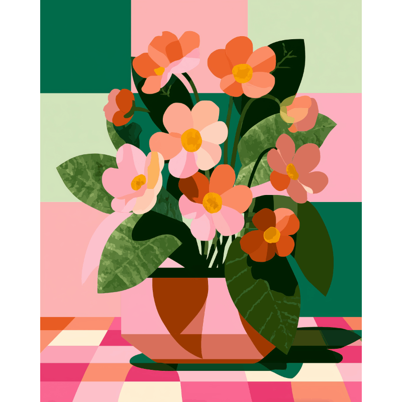 Schaak bloem - Diamond Painting