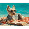 Hond op het strand - Diamond Painting
