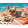 Yorkie aan zee - Diamond Painting