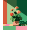 Geometrische geranium - Diamond Painting
