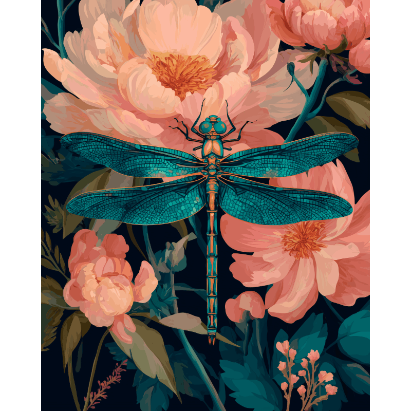 Decoratieve libel - Diamond Painting