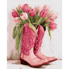 Tulpen-cowgirl-laarzen - Diamond Painting