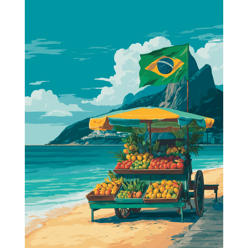 Braziliaans strand - Diamond Painting