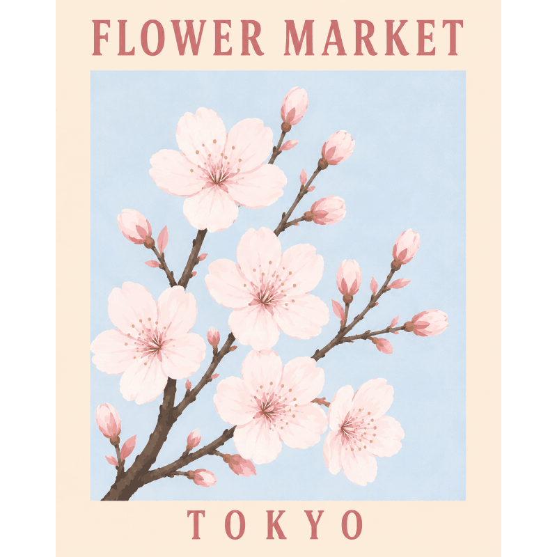 Tokyo bloemen - Diamond Painting