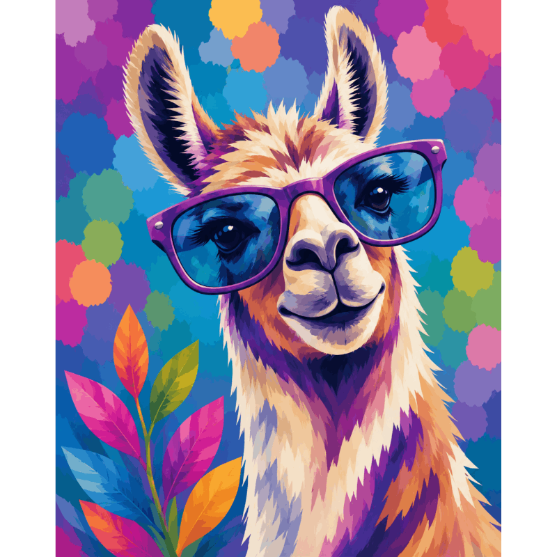 Grappige lama - Diamond Painting